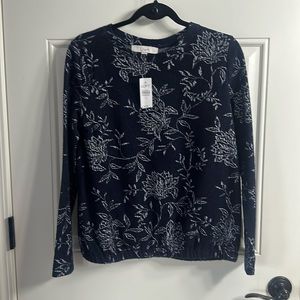 Loft Navy Blue and White Woman’s Shirt